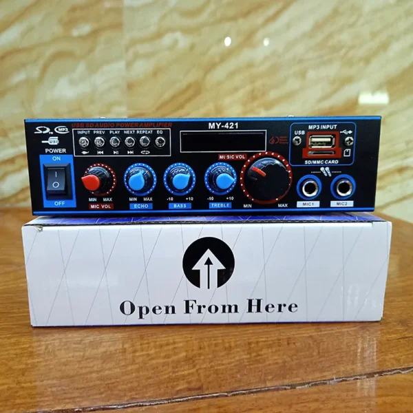 Mini Integrated Bluetooth Amplifier Stereo USB TF Power 12V Digital Receiver Rack Mount Karaoke Home Stereo Bluetooth Amplifier - Image 5