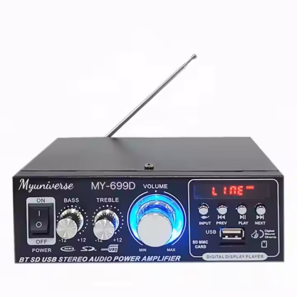 High power amplifier home Bluetooth amplifier, 12V220V small desktop speaker, audio amplifier