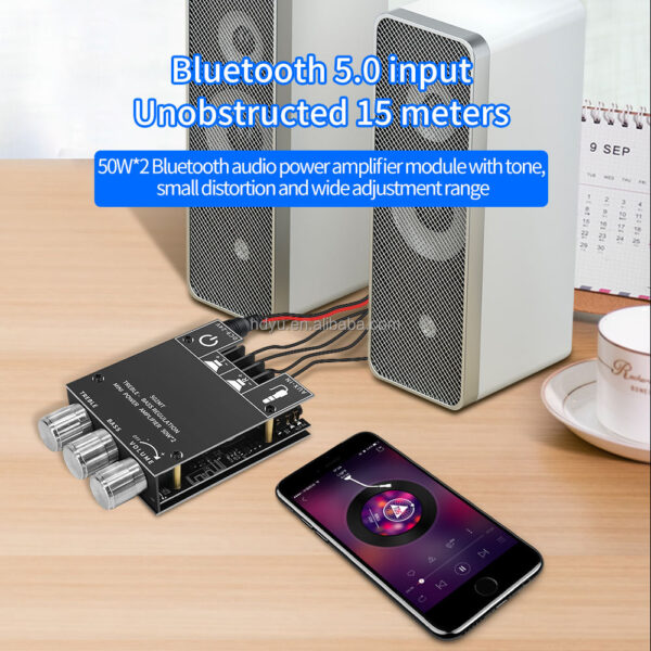 ZK-502MT 2.0 Stereo Power Amplifier Bluetooths Audio Digital HIFI Power Amplifier Board Module Bass Treble Amplifier 502MT - Image 5