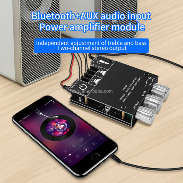 ZK-502MT 2.0 Stereo Power Amplifier Bluetooths Audio Digital HIFI Power Amplifier Board Module Bass Treble Amplifier 502MT - Image 6