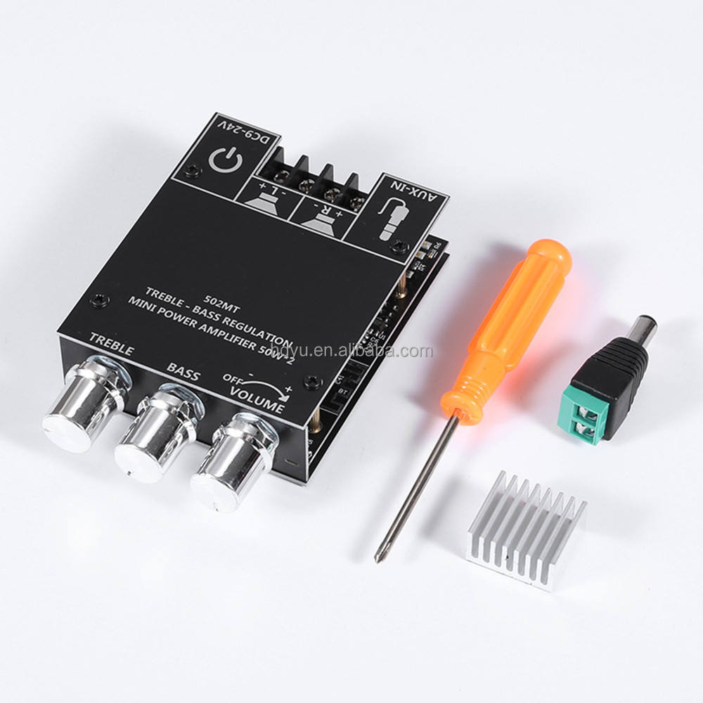 ZK-502MT 2.0 Stereo Power Amplifier Bluetooths Audio Digital HIFI Power Amplifier Board Module Bass Treble Amplifier 502MT